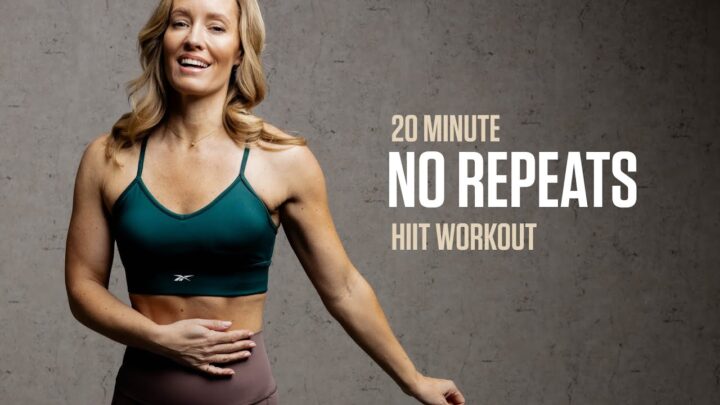 20 MIN NO REPEATS Full Body HIIT Workout (With Weights)