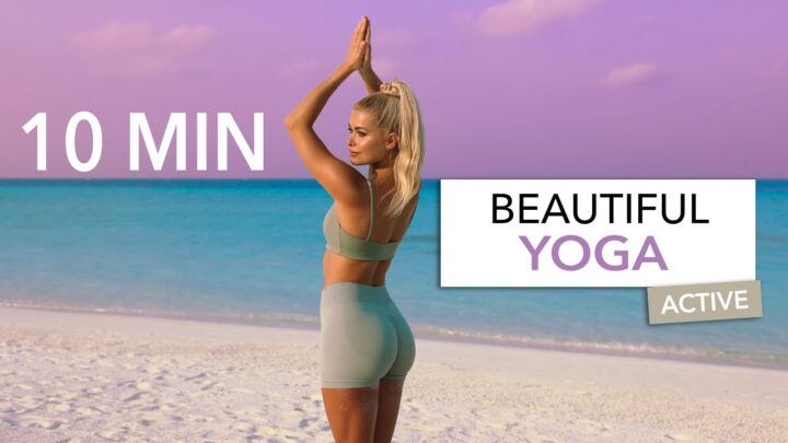 10 MIN BEAUTIFUL YOGA – Active & Flowy – full body strength & deep stretching I Pamela Reif